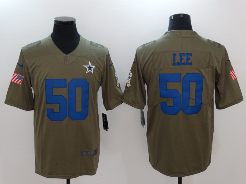 Men Dallas cowboys #50 Lee Nike Olive Salute To Service Limited NFL Jerseys